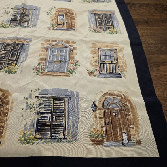 Talbots Beige and Black Multi Doorframes Print Square Scarf - Picture 4 of 6